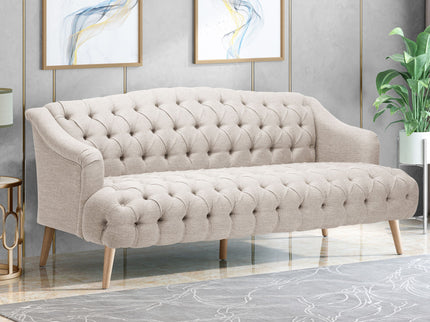 Comfy 3 Seat Sofa With Wooden Legs, For Living Room And Study