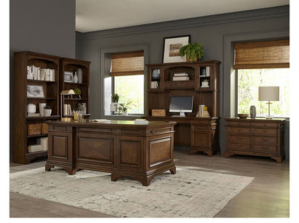 Stigham - 5 Drawer Credenza Office Desk - Oak