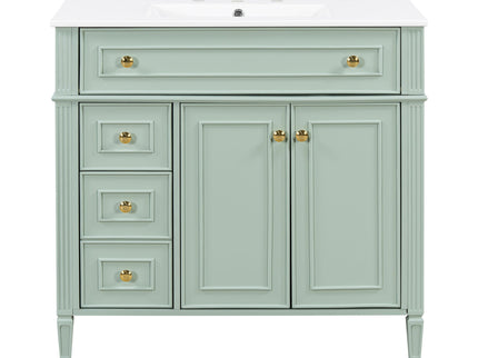 Bathroom Vanity With Sink, 3 Drawers & 2 Doors