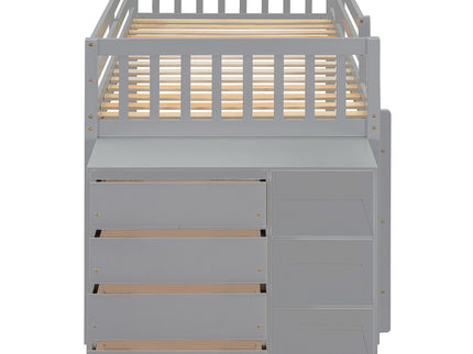 Bunk Bed With 4 Drawers And 3 Shelves