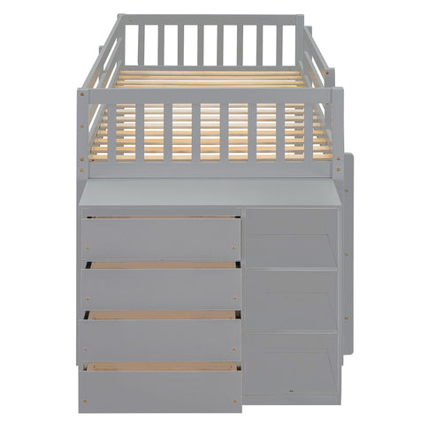 Bunk Bed With 4 Drawers And 3 Shelves