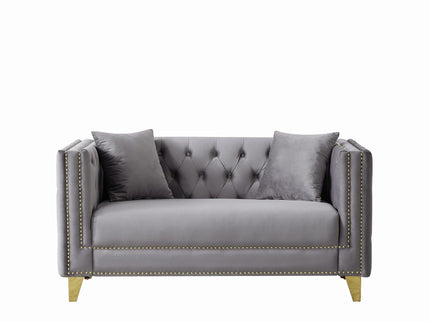 Deep Seat Sofa With Button Nailhead, Square Arm Couches