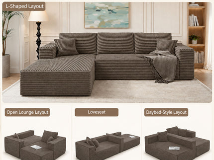 Modern L-Shaped Sectional Sofa With Left Facing Chaise