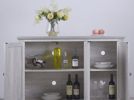 3 Door Mirrored Sideboard Cabinet With Adjustable Shelves