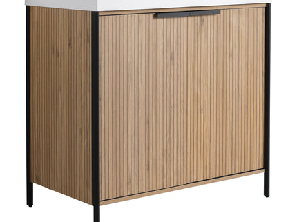 Modern Freestanding Bathroom Vanity With Resin Sink & Soft Close Cabinet Doors