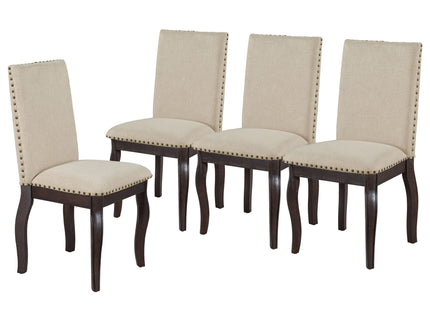 Round Extendable Dining Table Set With 4 Upholstered Chairs