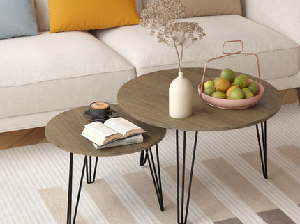 Round Nesting Coffee Table For Living Room (Set of 2)