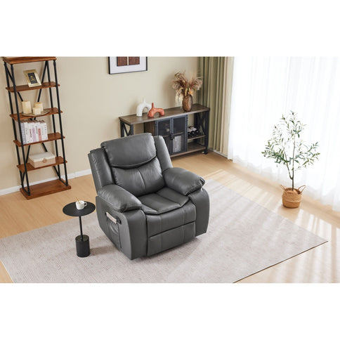 Recliner Chair With Vibration And Heating - Gray