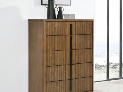 Moraga - 5 Drawer Chest Of Drawers - Ash Brown