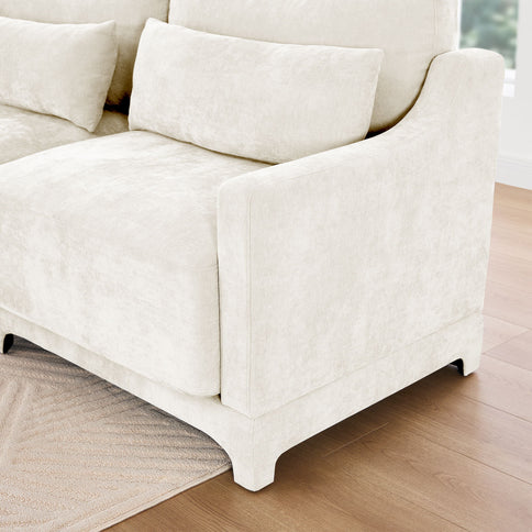 Elegant Sofa With Ergonomic Design And Lumbar Pillows