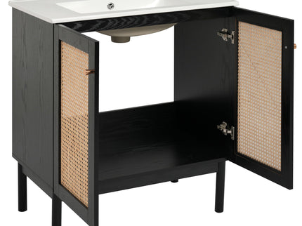 Bathroom Vanity With Soft Closing Mechanism - Black