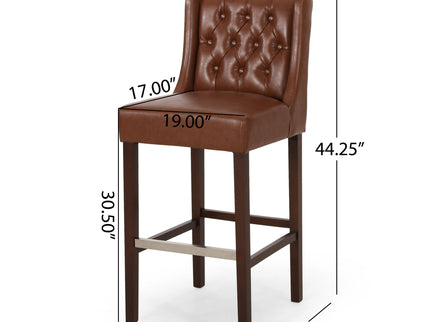 Solstara - Upholstered Dining Barstool With Button Tufted And Wing Back