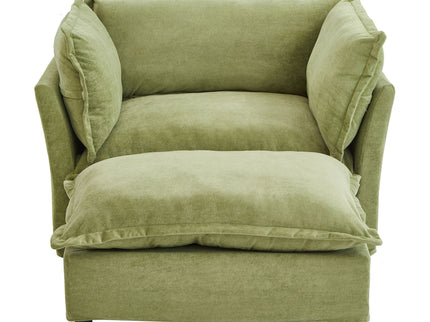 Modern Armchair Sofa With Movable Ottoman
