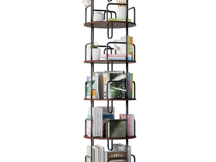 Rotating Bookshelf Tower 5 Tier Spinning 360 Degree Revolving Storage Shelf