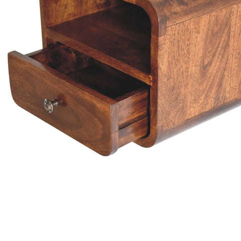 Curved Upper Slot Floating Nightstand