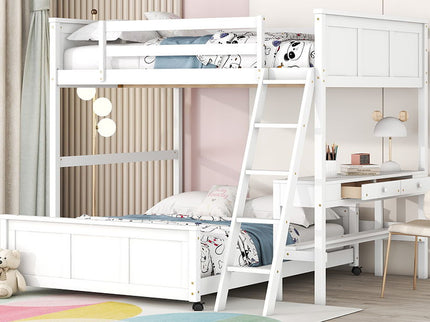 Full Over Full Bunk Bed With Desk