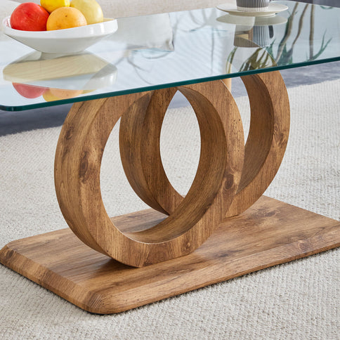Contemporary Style Glass Top Coffee Table