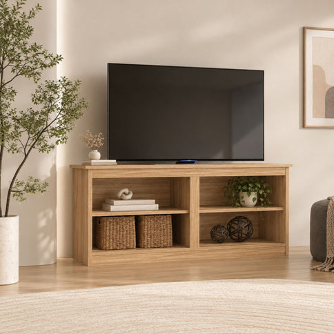 TV Stand For TVs Up To 50" With Open Shelves And Cable Management