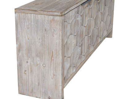 Accent Cabinet Farmhouse Style 3 Door Wooden Cabinet Sideboard Buffet Server Cabinet Storage Cabinet, For Living Room - Natural Wood Wash