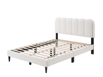 Lambswool Petal Headboard Bed Frame