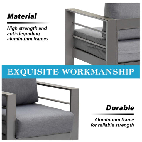 Outdoor Patio Set All-Weather With Thick Cushions