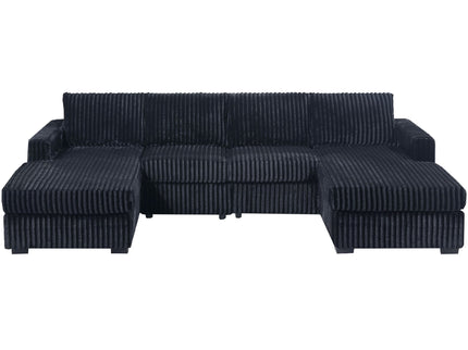 U-Shaped Sectional Set With Cushion Back Armless Chairs Right And Left Arm Chaise