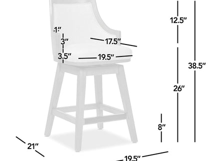 Bahama - Cane High Back Swivel Counter Stool With Recessed Arms Textured Weave - Taupe Beige