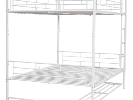 Metal Bunk Bed With Shelf And Guardrails