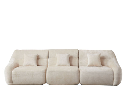 Luxury Curved Corner Sectional Sofa With 4 Pillows