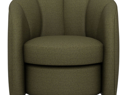Barrel Chair With Nesting Ottoman - Forest Green
