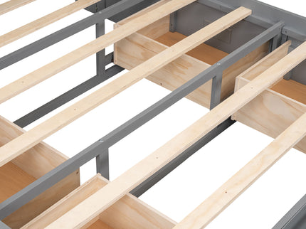 Platform Bed With Storage Headboard, Shoe Rack And 4 Drawers