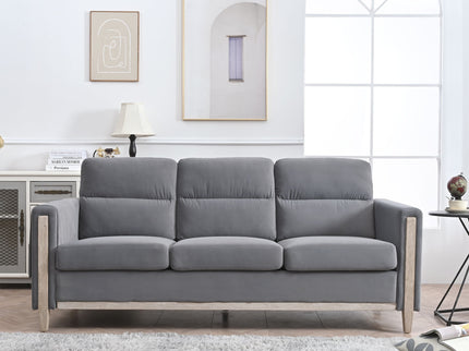Comfortable Solid Wood Three-Seater Sofa, Soft Cushions, Durable And Long-Lasting, 79.5" Sofa Couch For Living Room