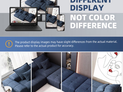 Modern Oversized Diy Combination Modular Sectional Sofa & Pillows
