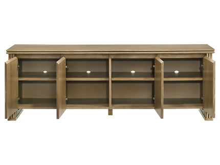 Dreydon - 4 Door TV Stand With Adjustable Shelves And Cable Management - Light Brown