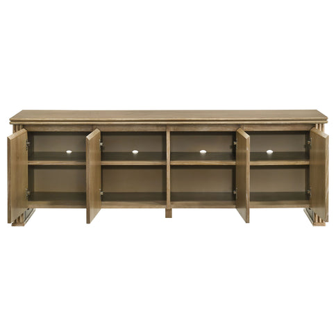 Dreydon - 4 Door TV Stand With Adjustable Shelves And Cable Management - Light Brown