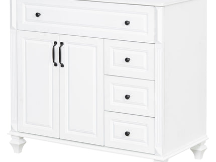 Modern Bathroom Vanity With Sink, 3 Drawers & 2 Doors