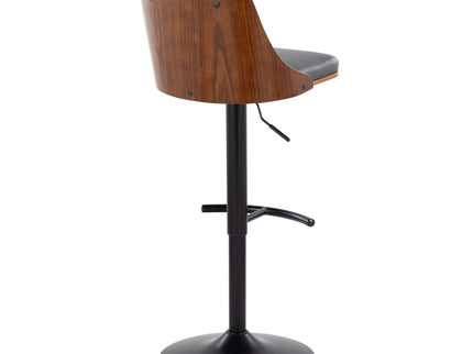 Gianna - Mid Century Modern Adjustable Barstool, Swivel With Rounded T Footrest (Set of 2)