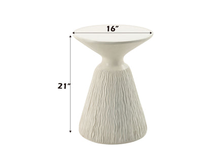 Duane - Fiber Concrete Accent Table - White