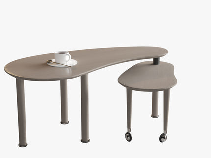 Rotatable Cocktail Table With Solid Legs, 360 Degree Rotating