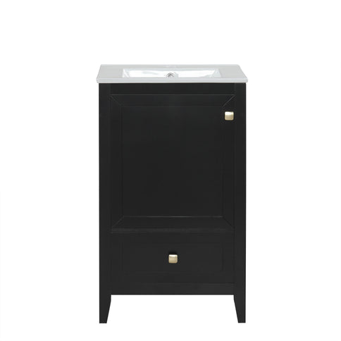 Bathroom Vanity With Sink, Soft Closing Cabinet Door, Storage Rack And Drawer