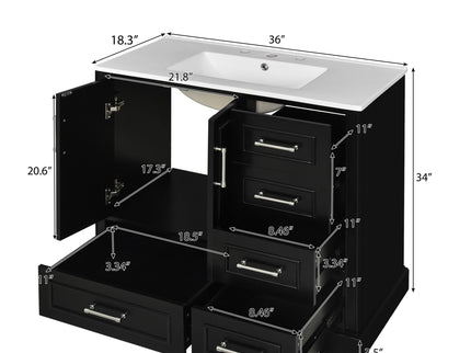 Traditional Bathroom Vanity With Soft Close Doors And Drawers