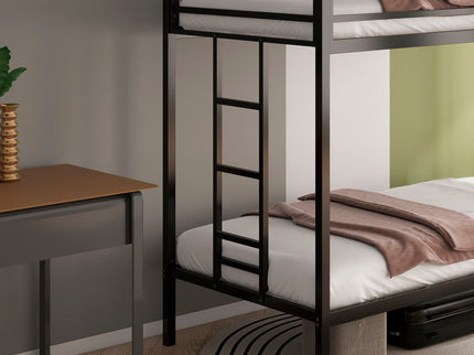 Adam - Twin Over Twin Bunk Bed - Black