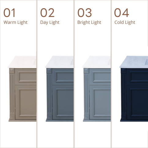 French Simple Style Wall Mounted Bathroom Cabinet With Sink