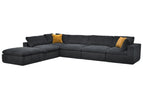 Dark Gray / 2 Pc. 4 Seater Sectional, Ottoman