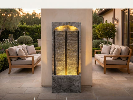 Modern Outdoor Water Fountain With LED Lights