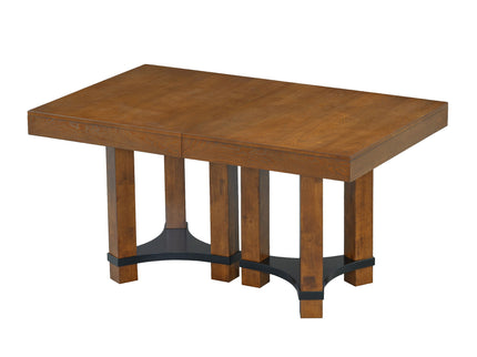 Topmax - 7 Piece Rustic Extendable Dining Table Set With Removable Leaf, 2 Arm Chairs And 4 Armless Chairs