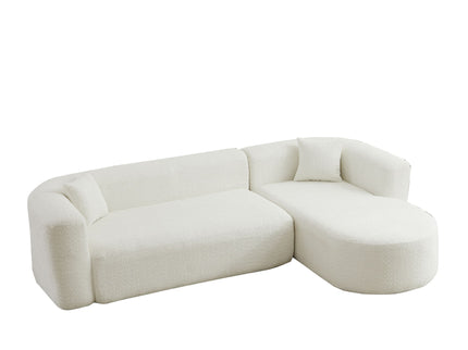 L - Shape Boneless Cloud Couch With 2 Throw Pillows For Living Room