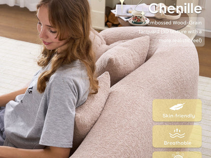 Foldable Sofa Bed, Boneless Couch Convertible Sleeper With 4 Pillows