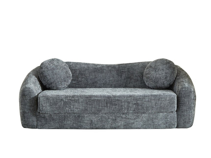 Curved Convertible Sofa, 2 In 1 Frameless Folding Sofa Bed With Pull Out Base And Deep Seat