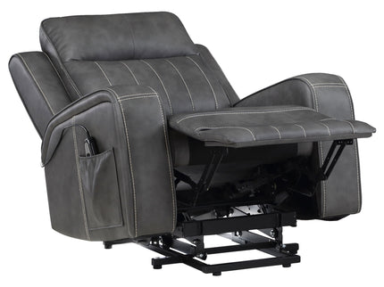 Mckinley - Upholstered Power Lift Recliner Chair With Remote Control - Gray